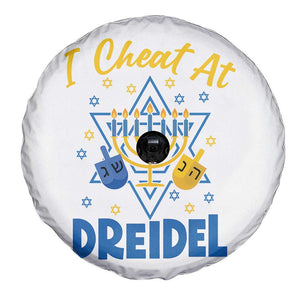 I Cheat At Dreidel Spare Tire Cover Funny Hanukkah Jewish Gift - Print Your Wear