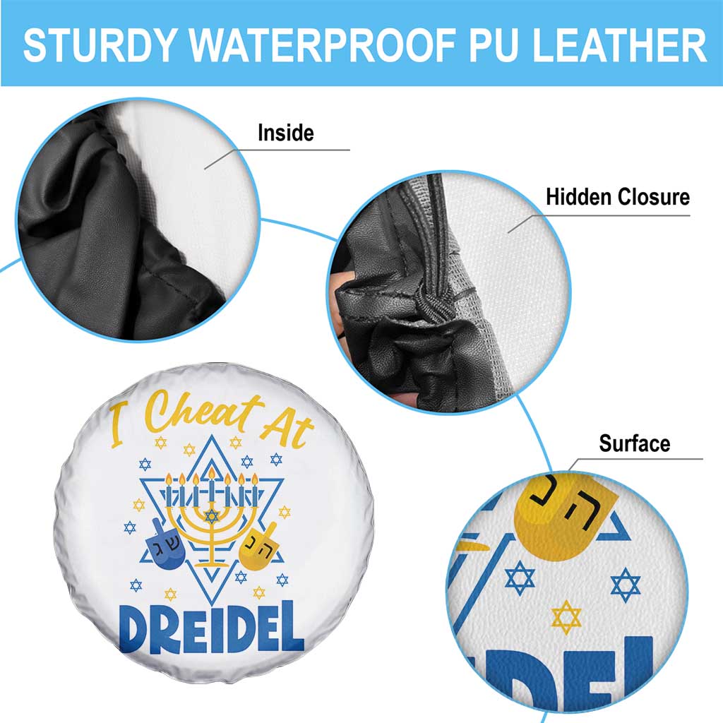 I Cheat At Dreidel Spare Tire Cover Funny Hanukkah Jewish Gift TS12 Print Your Wear