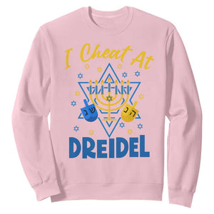I Cheat At Dreidel Sweatshirt Funny Hanukkah Jewish Gift TS12 Light Pink Print Your Wear