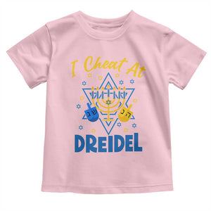 I Cheat At Dreidel Toddler T Shirt Funny Hanukkah Jewish Gift TS12 Light Pink Print Your Wear