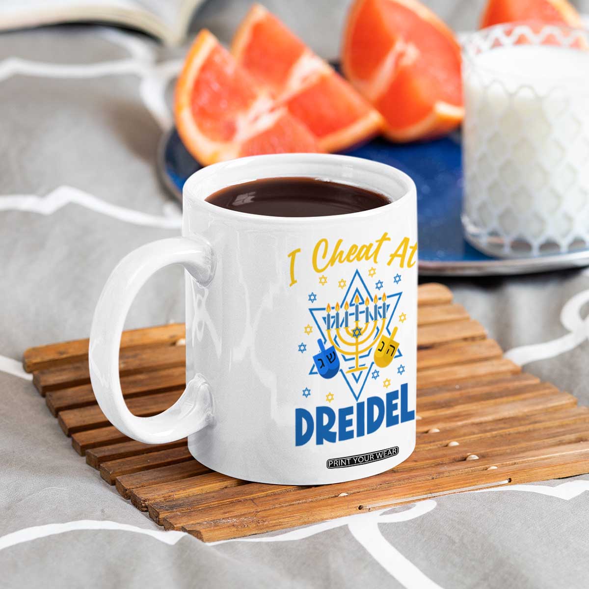 I Cheat At Dreidel Coffee Mug Funny Hanukkah Jewish Gift TS12 Print Your Wear