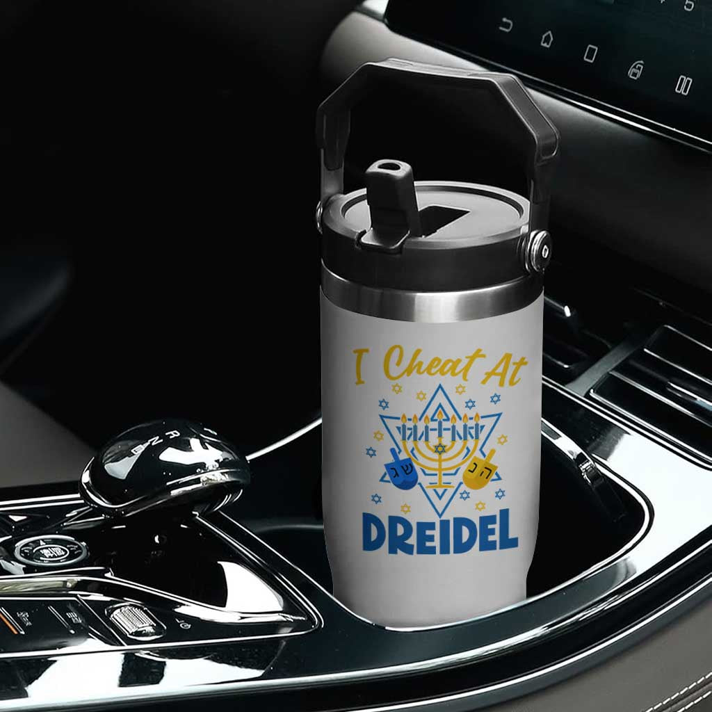 I Cheat At Dreidel Flip Straw Tumbler Funny Hanukkah Jewish Gift TS12 Print Your Wear