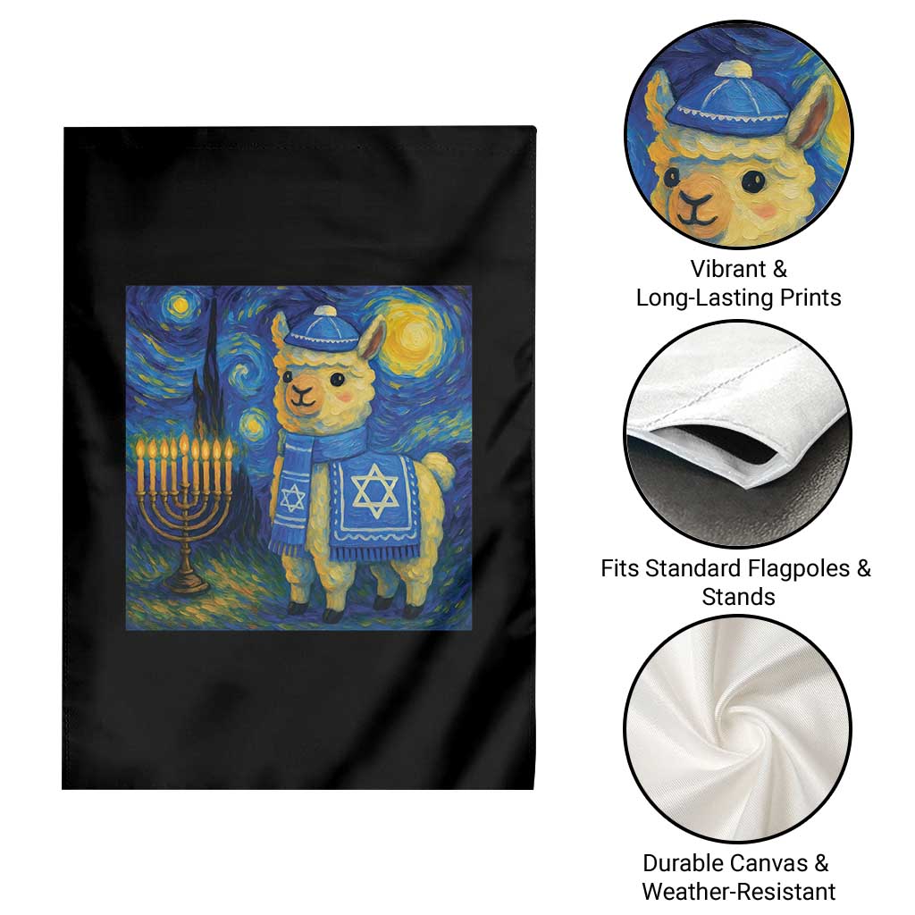 Starry Hanukkah Night Garden Flag Funny Llama Jewish Holiday Gift TS12 Print Your Wear