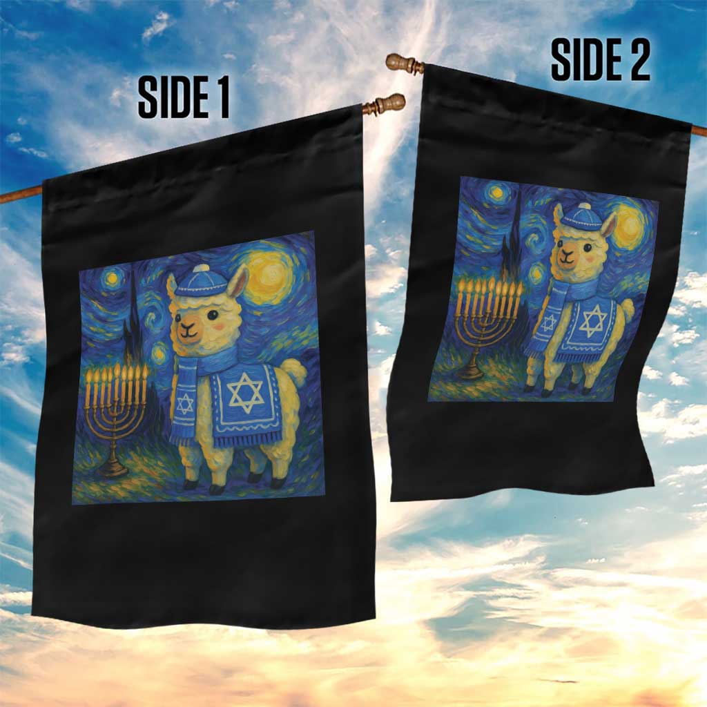 Starry Hanukkah Night Garden Flag Funny Llama Jewish Holiday Gift TS12 Print Your Wear