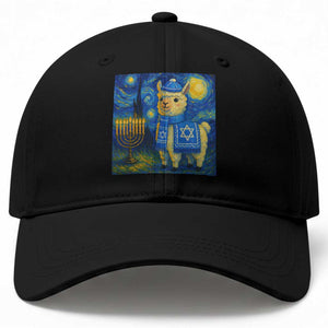 Starry Hanukkah Night Baseball Cap Funny Llama Jewish Holiday Gift TS12 Print Your Wear