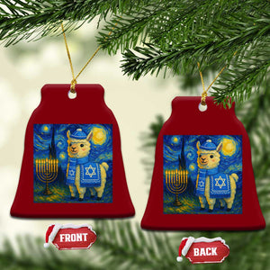 Starry Hanukkah Night Ceramic Ornament Funny Llama Jewish Holiday Gift TS12 Print Your Wear