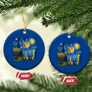 Starry Hanukkah Night Ceramic Ornament Funny Llama Jewish Holiday Gift TS12 1pc Blue Print Your Wear