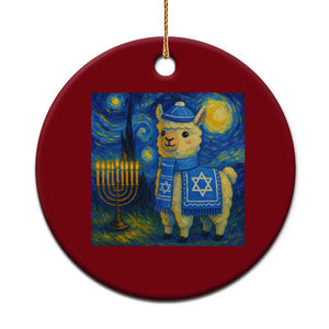 Starry Hanukkah Night Ceramic Ornament Funny Llama Jewish Holiday Gift TS12 1pc Red Print Your Wear