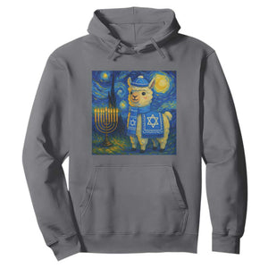 Starry Hanukkah Night Hoodie Funny Llama Jewish Holiday Gift TS12 Charcoal Print Your Wear
