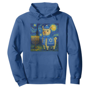 Starry Hanukkah Night Hoodie Funny Llama Jewish Holiday Gift TS12 Royal Blue Print Your Wear