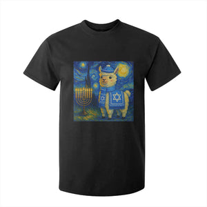 Starry Hanukkah Night T Shirt For Kid Funny Llama Jewish Holiday Gift TS12 Black Print Your Wear