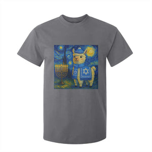 Starry Hanukkah Night T Shirt For Kid Funny Llama Jewish Holiday Gift TS12 Charcoal Print Your Wear