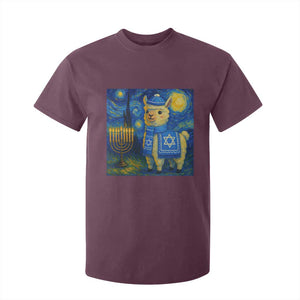Starry Hanukkah Night T Shirt For Kid Funny Llama Jewish Holiday Gift TS12 Maroon Print Your Wear