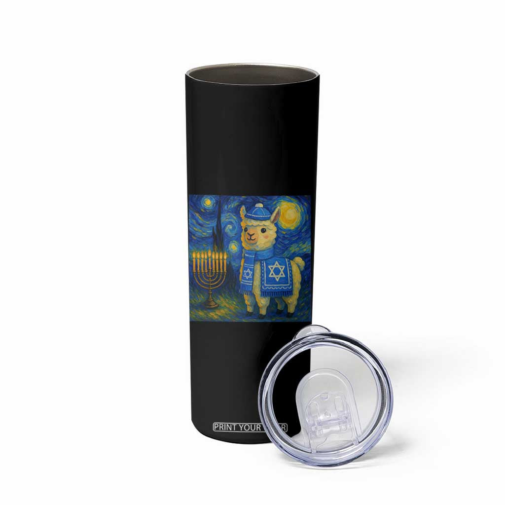 Starry Hanukkah Night Skinny Tumbler Funny Llama Jewish Holiday Gift TS12 Print Your Wear