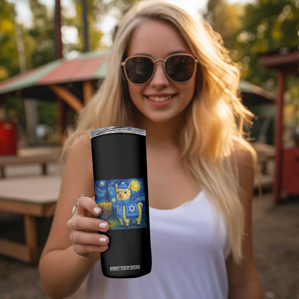 Starry Hanukkah Night Skinny Tumbler Funny Llama Jewish Holiday Gift TS12 Print Your Wear