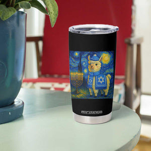 Starry Hanukkah Night Tumbler Cup Funny Llama Jewish Holiday Gift TS12 Print Your Wear
