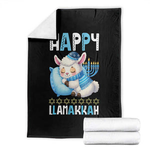 Funny Happy Llamakkah Throw Blanket Cute Llama Jewish Holiday Gift TS12 Black Print Your Wear