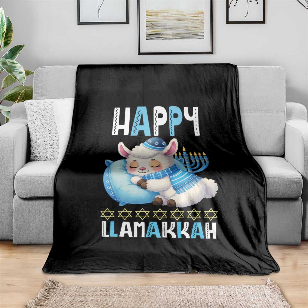 Funny Happy Llamakkah Throw Blanket Cute Llama Jewish Holiday Gift TS12 Print Your Wear