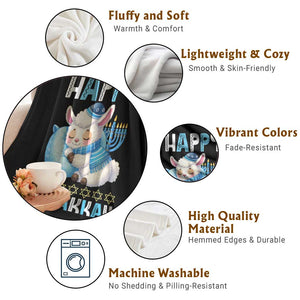 Funny Happy Llamakkah Throw Blanket Cute Llama Jewish Holiday Gift TS12 Print Your Wear