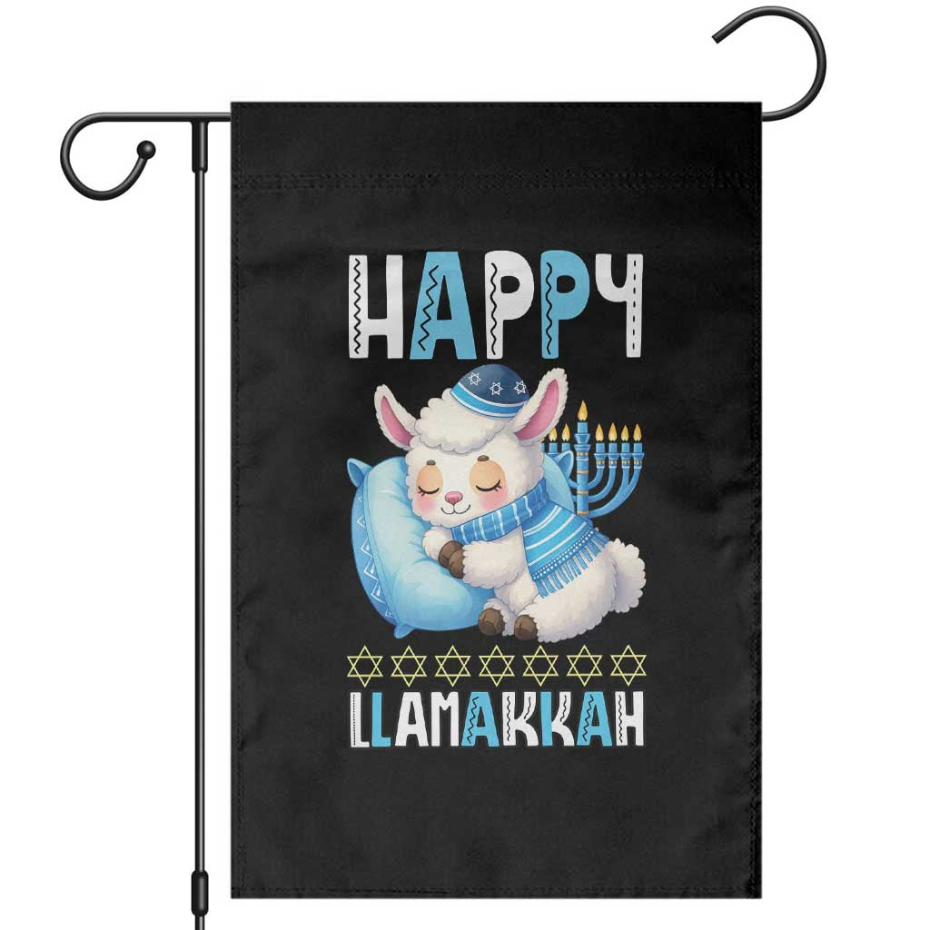 Funny Happy Llamakkah Garden Flag Cute Llama Jewish Holiday Gift TS12 Black Print Your Wear
