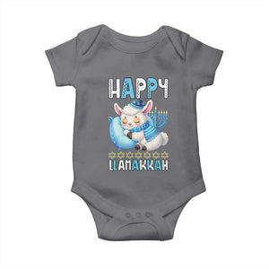 Funny Happy Llamakkah Baby Onesie Cute Llama Jewish Holiday Gift TS12 Charcoal Print Your Wear