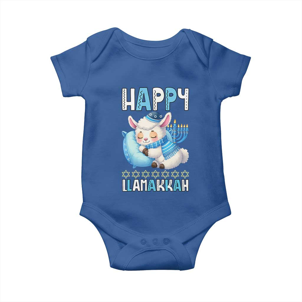 Funny Happy Llamakkah Baby Onesie Cute Llama Jewish Holiday Gift TS12 Royal Blue Print Your Wear