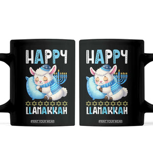 Funny Happy Llamakkah Coffee Mug Cute Llama Jewish Holiday Gift TS12 Black Print Your Wear