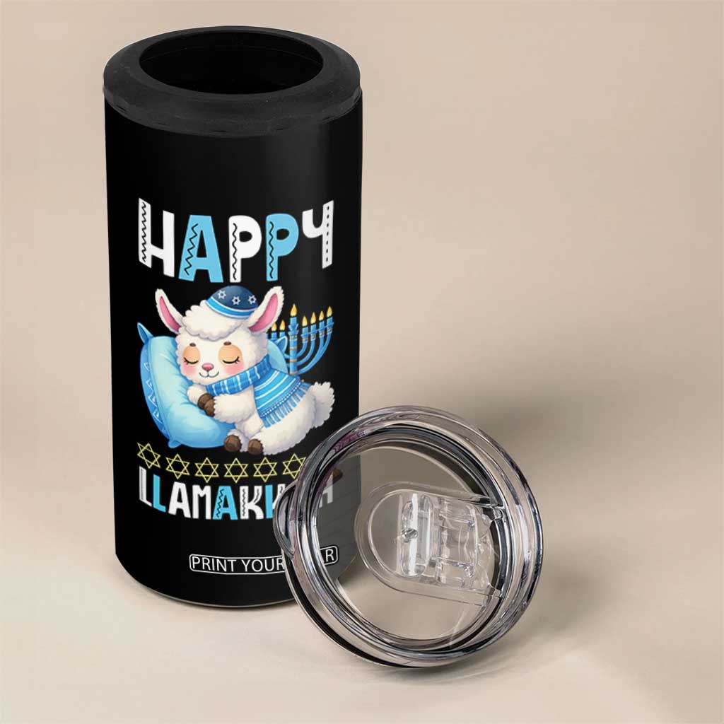Funny Happy Llamakkah 4 in 1 Can Cooler Tumbler Cute Llama Jewish Holiday Gift TS12 Print Your Wear
