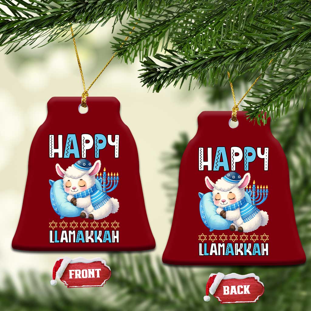 Funny Happy Llamakkah Ceramic Ornament Cute Llama Jewish Holiday Gift TS12 Print Your Wear