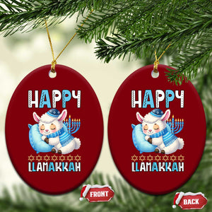 Funny Happy Llamakkah Ceramic Ornament Cute Llama Jewish Holiday Gift TS12 Print Your Wear