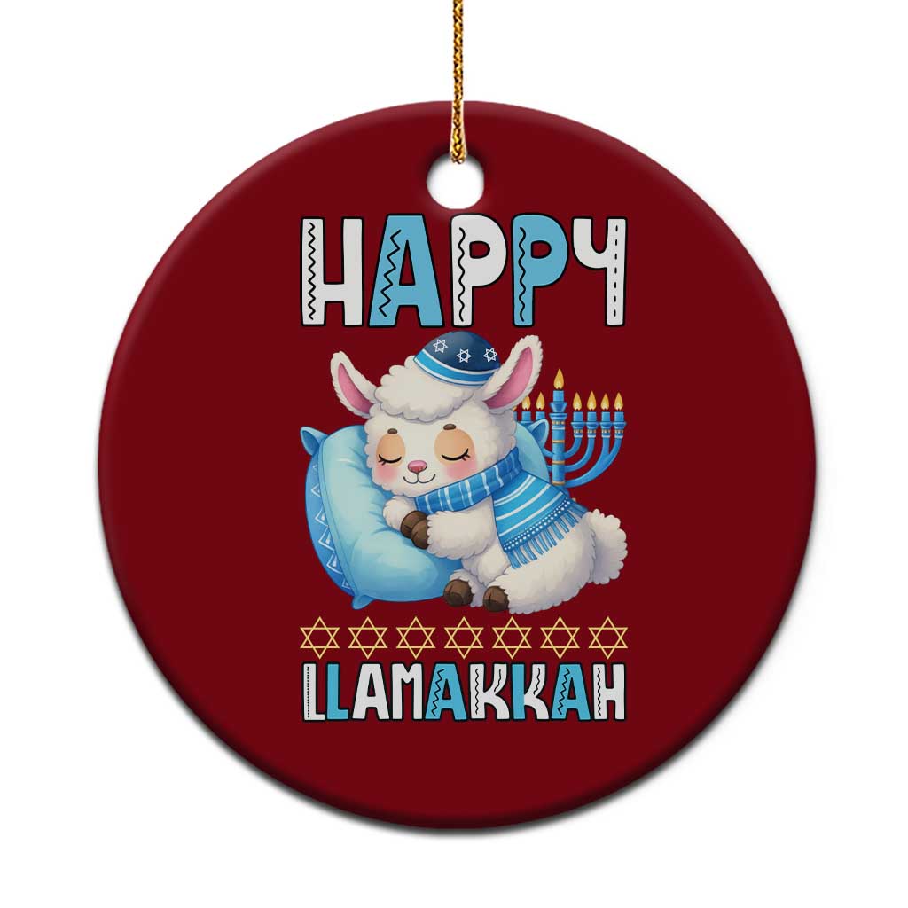 Funny Happy Llamakkah Ceramic Ornament Cute Llama Jewish Holiday Gift TS12 1pc Red Print Your Wear