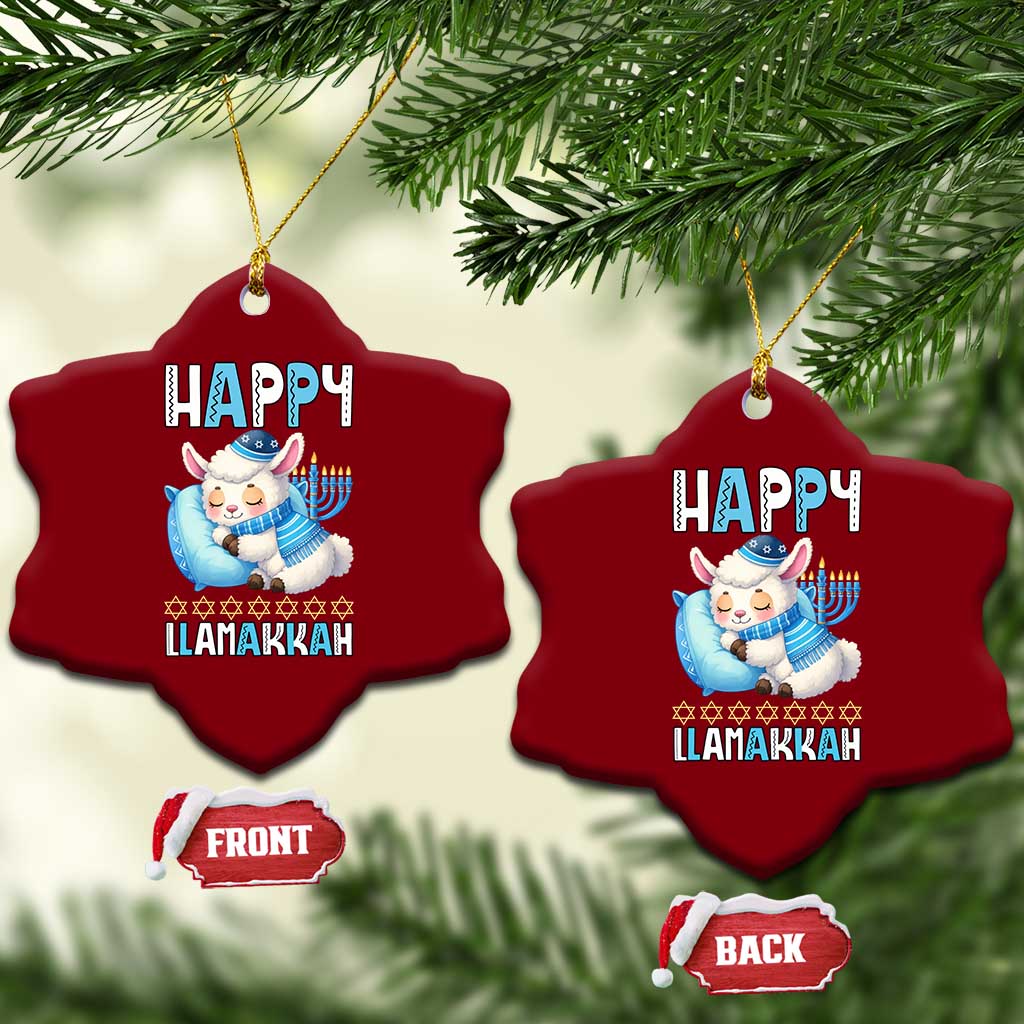 Funny Happy Llamakkah Ceramic Ornament Cute Llama Jewish Holiday Gift TS12 Print Your Wear