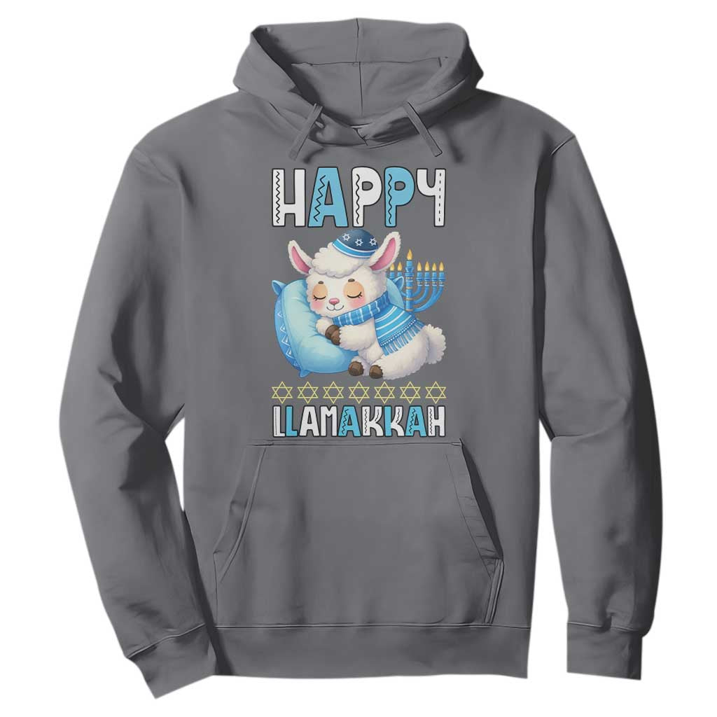 Funny Happy Llamakkah Hoodie Cute Llama Jewish Holiday Gift TS12 Charcoal Print Your Wear