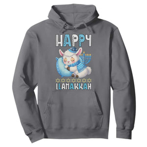 Funny Happy Llamakkah Hoodie Cute Llama Jewish Holiday Gift TS12 Charcoal Print Your Wear