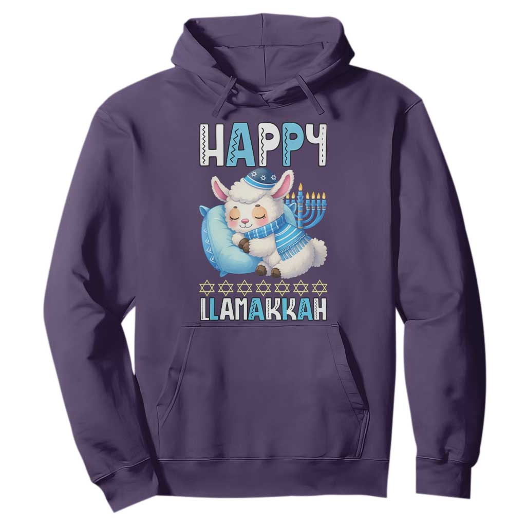 Funny Happy Llamakkah Hoodie Cute Llama Jewish Holiday Gift TS12 Purple Print Your Wear