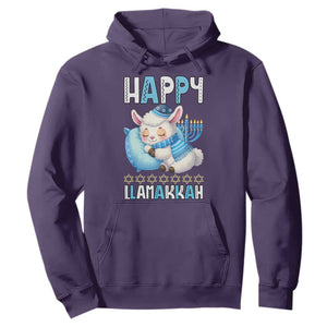 Funny Happy Llamakkah Hoodie Cute Llama Jewish Holiday Gift TS12 Purple Print Your Wear