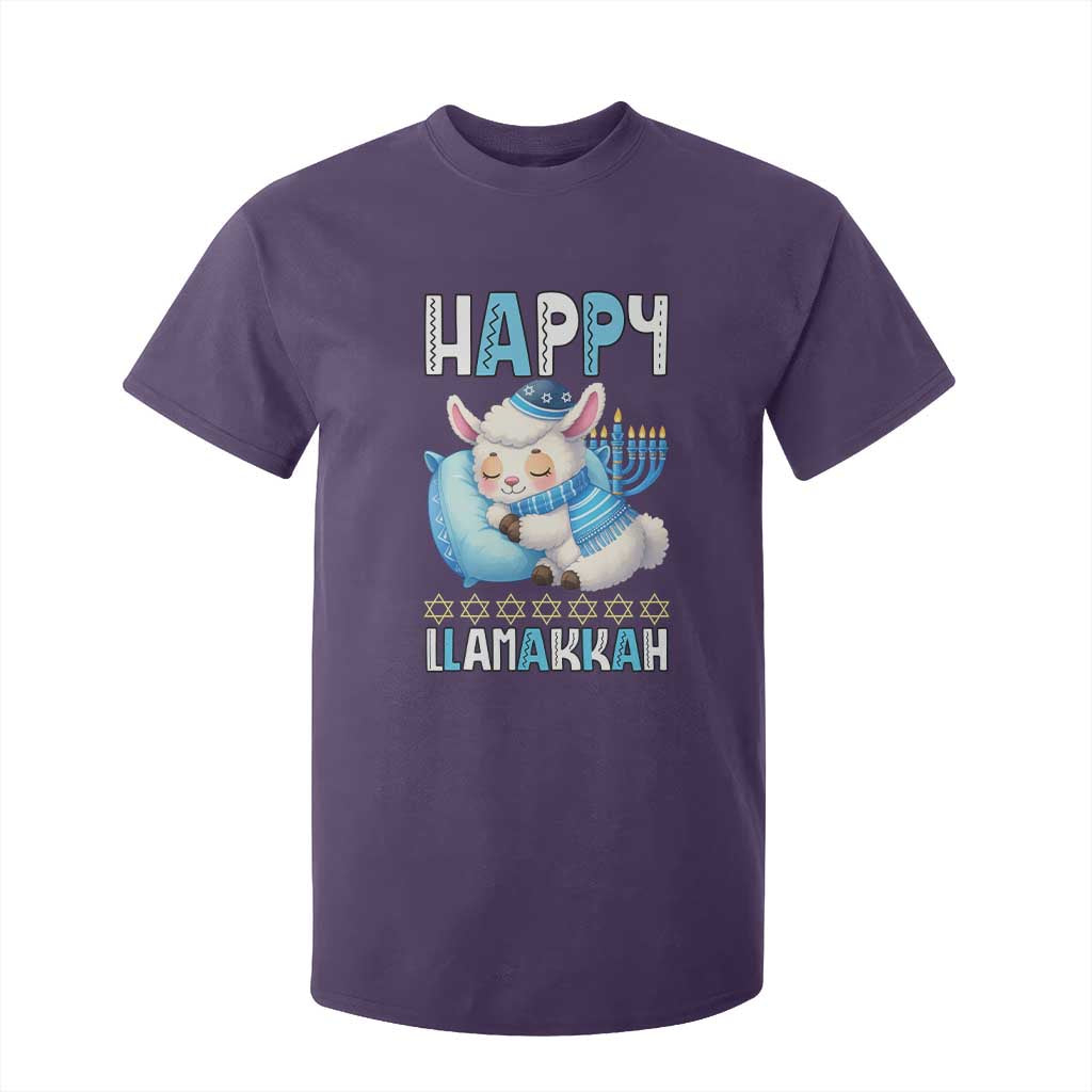 Funny Happy Llamakkah T Shirt For Kid Cute Llama Jewish Holiday Gift TS12 Purple Print Your Wear