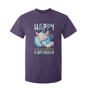Funny Happy Llamakkah T Shirt For Kid Cute Llama Jewish Holiday Gift TS12 Purple Print Your Wear