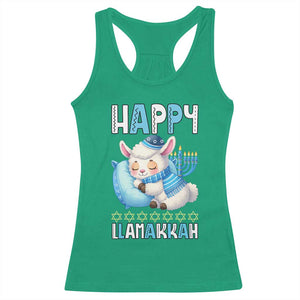 Funny Happy Llamakkah Racerback Tank Top Cute Llama Jewish Holiday Gift TS12 Irish Green Print Your Wear