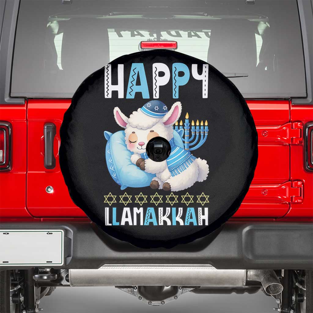 Funny Happy Llamakkah Spare Tire Cover Cute Llama Jewish Holiday Gift - Print Your Wear