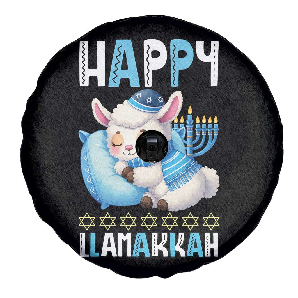 Funny Happy Llamakkah Spare Tire Cover Cute Llama Jewish Holiday Gift - Print Your Wear