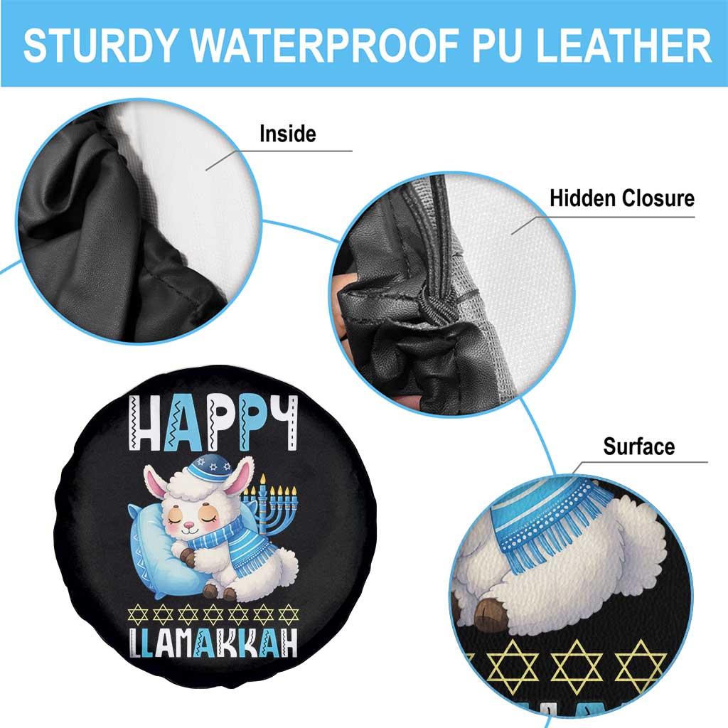 Funny Happy Llamakkah Spare Tire Cover Cute Llama Jewish Holiday Gift TS12 Print Your Wear