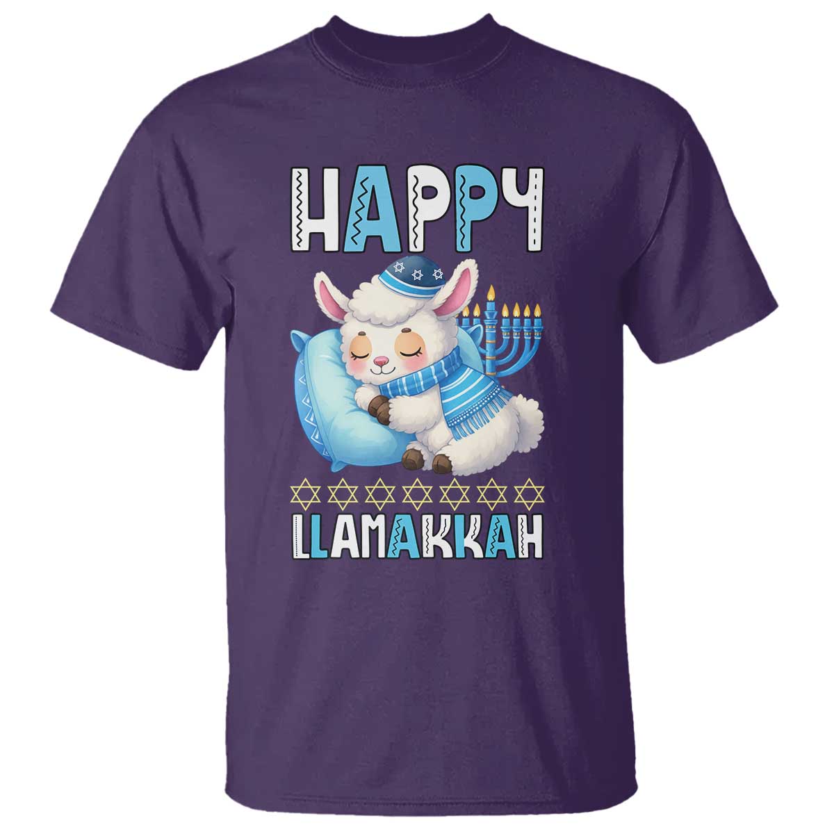 Funny Happy Llamakkah T Shirt Cute Llama Jewish Holiday Gift TS12 Purple Print Your Wear
