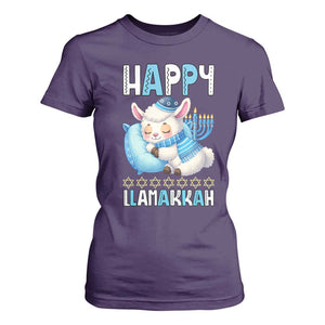 Funny Happy Llamakkah T Shirt For Women Cute Llama Jewish Holiday Gift TS12 Purple Print Your Wear