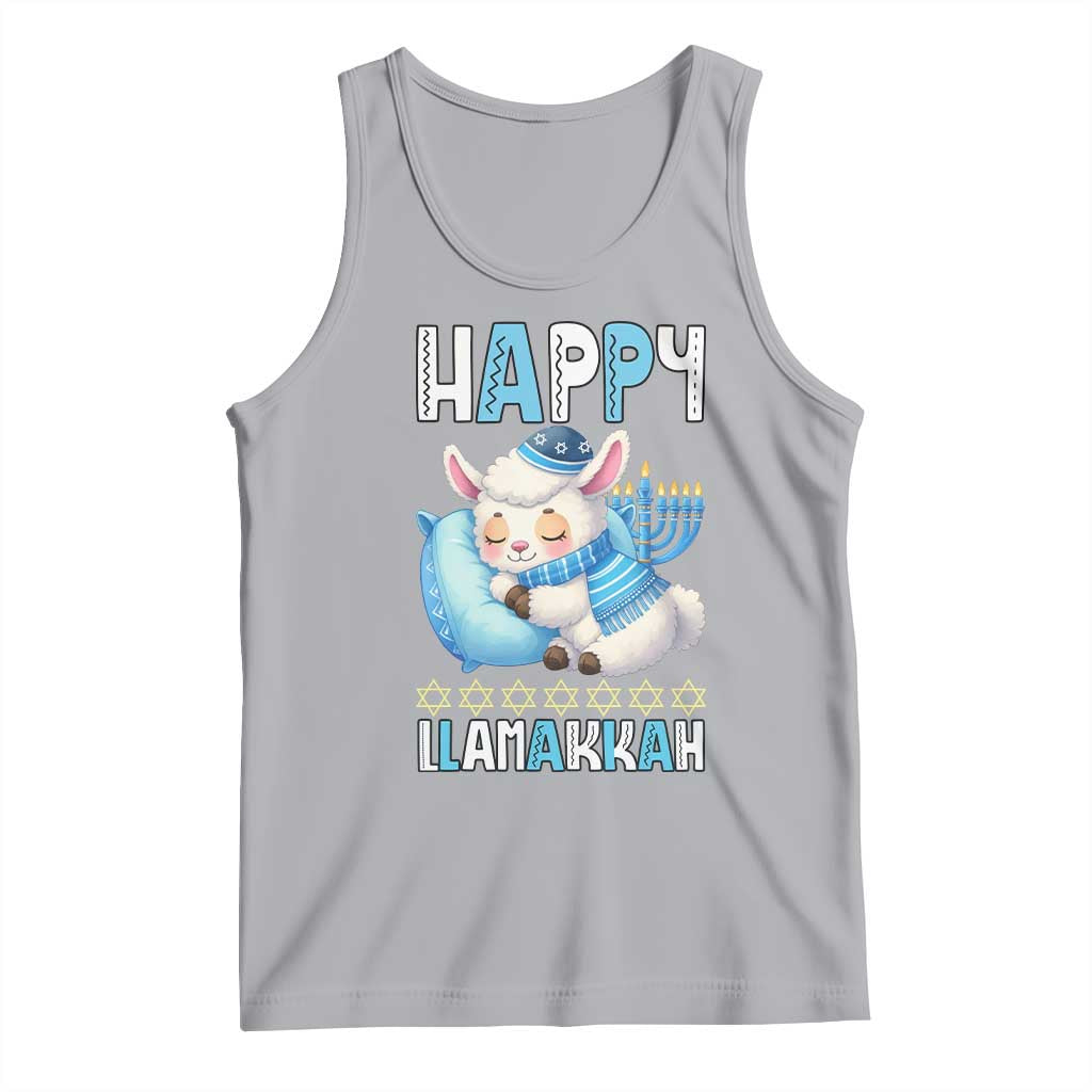 Funny Happy Llamakkah Tank Top Cute Llama Jewish Holiday Gift TS12 Athletic Heather Print Your Wear
