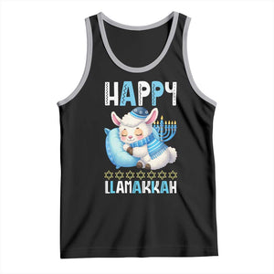Funny Happy Llamakkah Tank Top Cute Llama Jewish Holiday Gift TS12 Black Athletic Heather Print Your Wear