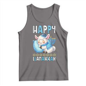 Funny Happy Llamakkah Tank Top Cute Llama Jewish Holiday Gift TS12 Deep Heather Print Your Wear