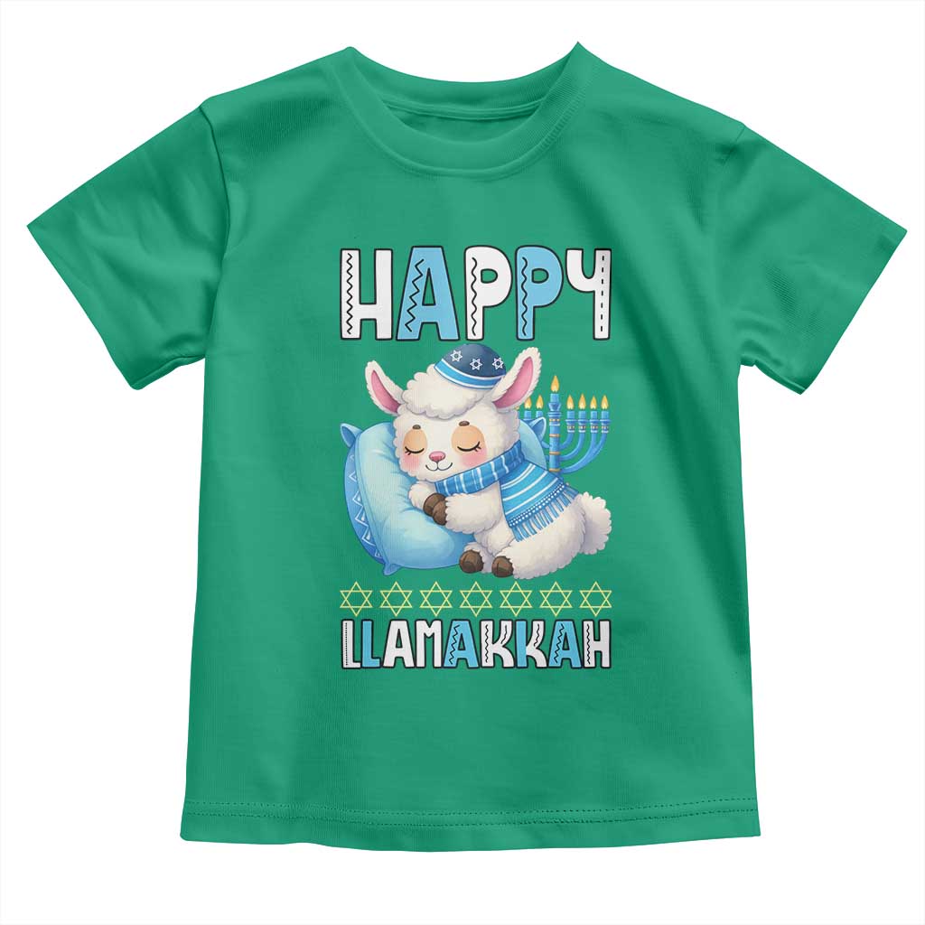 Funny Happy Llamakkah Toddler T Shirt Cute Llama Jewish Holiday Gift TS12 Irish Green Print Your Wear
