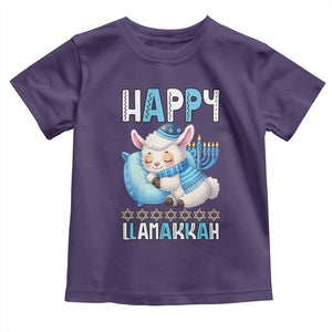 Funny Happy Llamakkah Toddler T Shirt Cute Llama Jewish Holiday Gift TS12 Purple Print Your Wear
