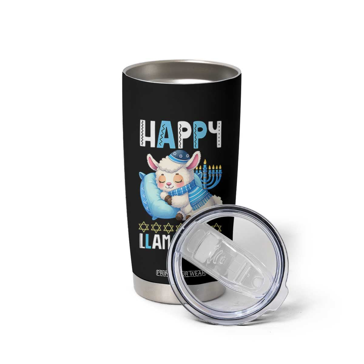 Funny Happy Llamakkah Tumbler Cup Cute Llama Jewish Holiday Gift TS12 Print Your Wear